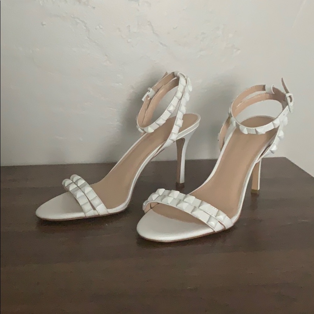 BCBG white heels